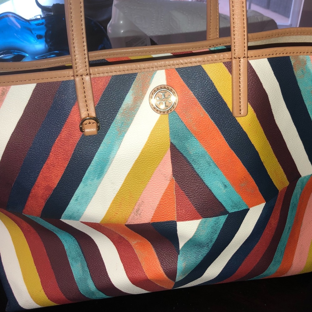 Tory Burch canvas tote-Kerrington diamond combo